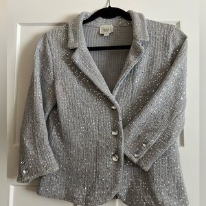 Ladies blazer/jacket size Small, eco from New York brand, silver grey knit